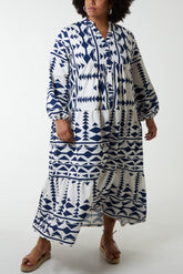 Curve Aztec Tiered Maxi Dress