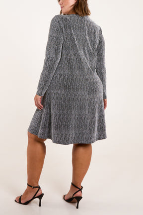 Metallic Pattern Swing Dress