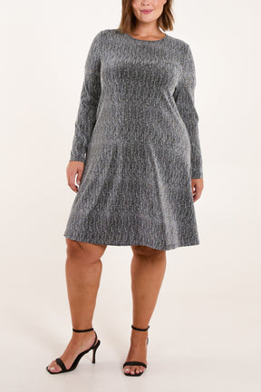 Metallic Pattern Swing Dress