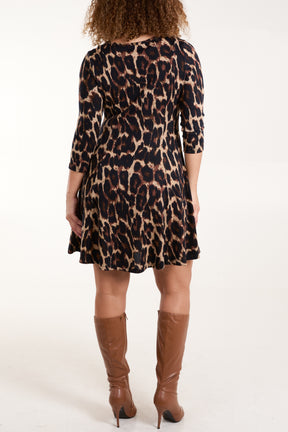 Fit & Flare Animal Mini Dress