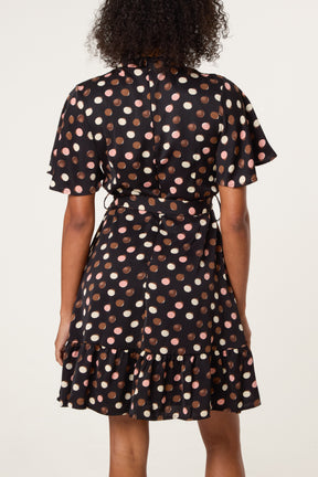 Polka Dot High Neck Mini Dress