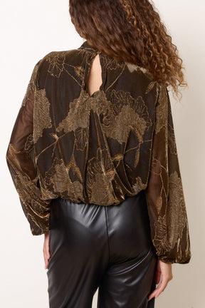 High Neck Puff Ball Blouse