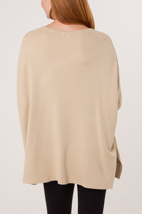 Diamante V-Neck Relaxed Jumper