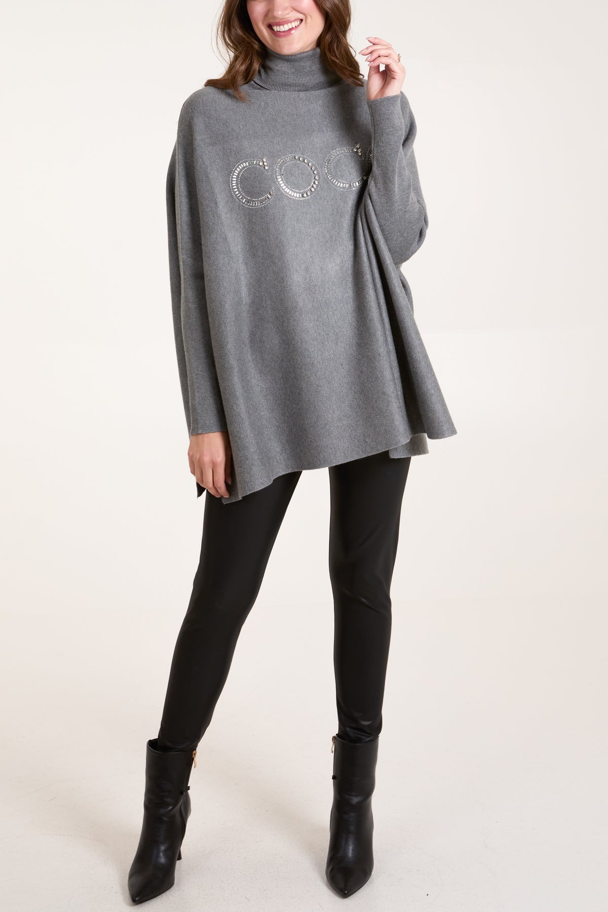 Roll Neck 'COCO' Embellished Jumper