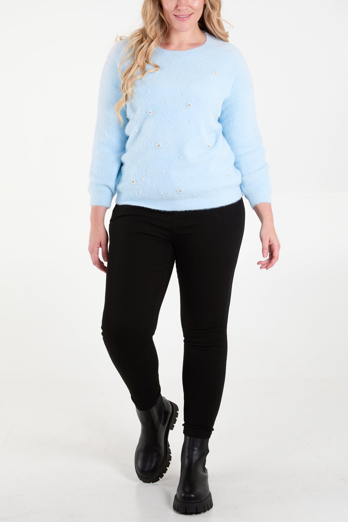 Pearl Flower Fluffy Jumper