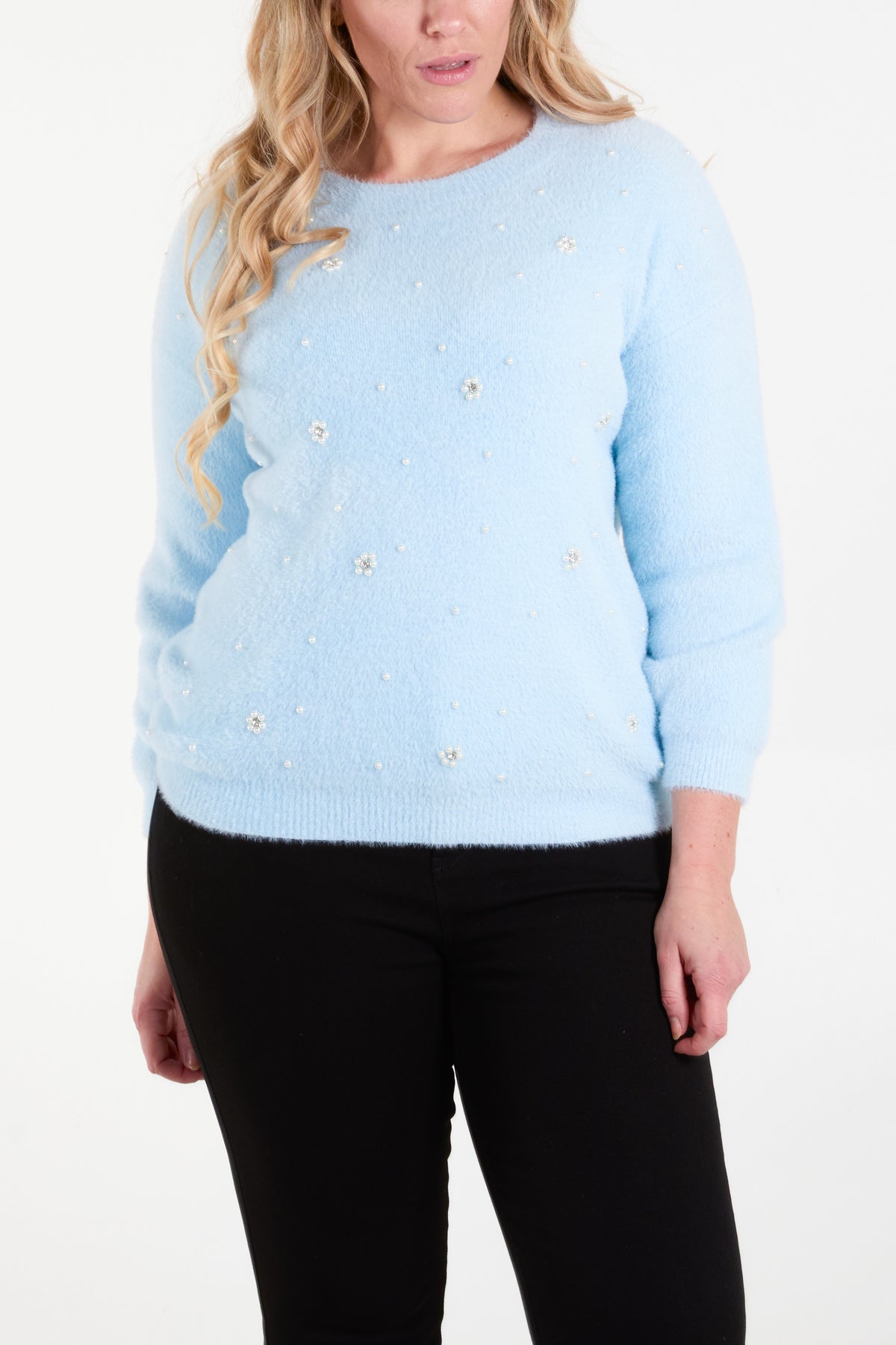 Pearl Flower Fluffy Jumper