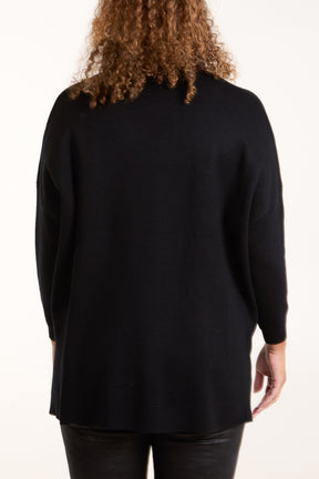 V-Neck Diamante Pocket Jumper