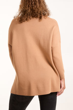 V-Neck Diamante Pocket Jumper