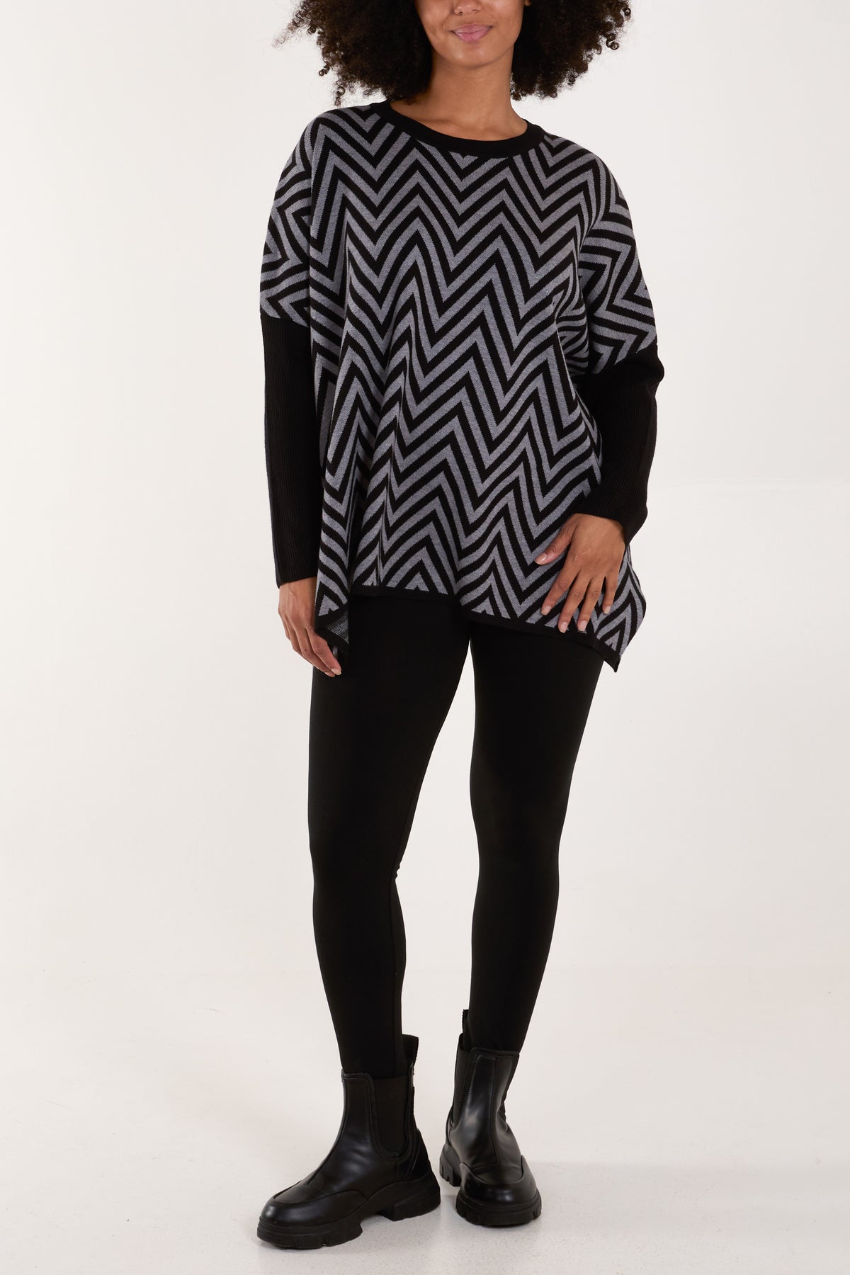 Zig Zag Round Neck Jumper