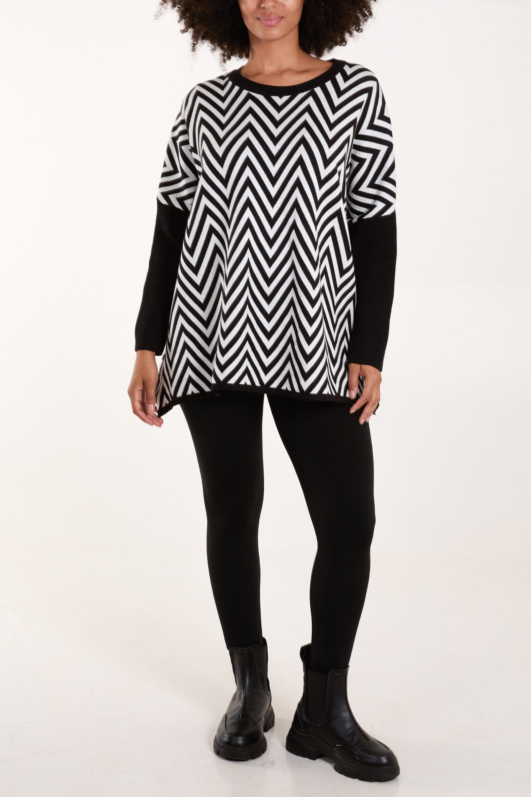 Zig Zag Round Neck Jumper