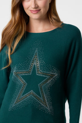 Sequin Star Fine Knit Jumper