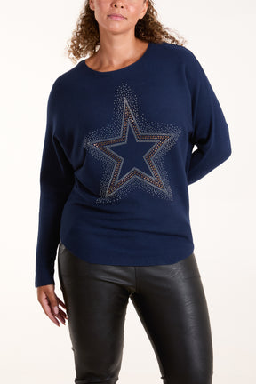 Sequin Star Fine Knit Jumper