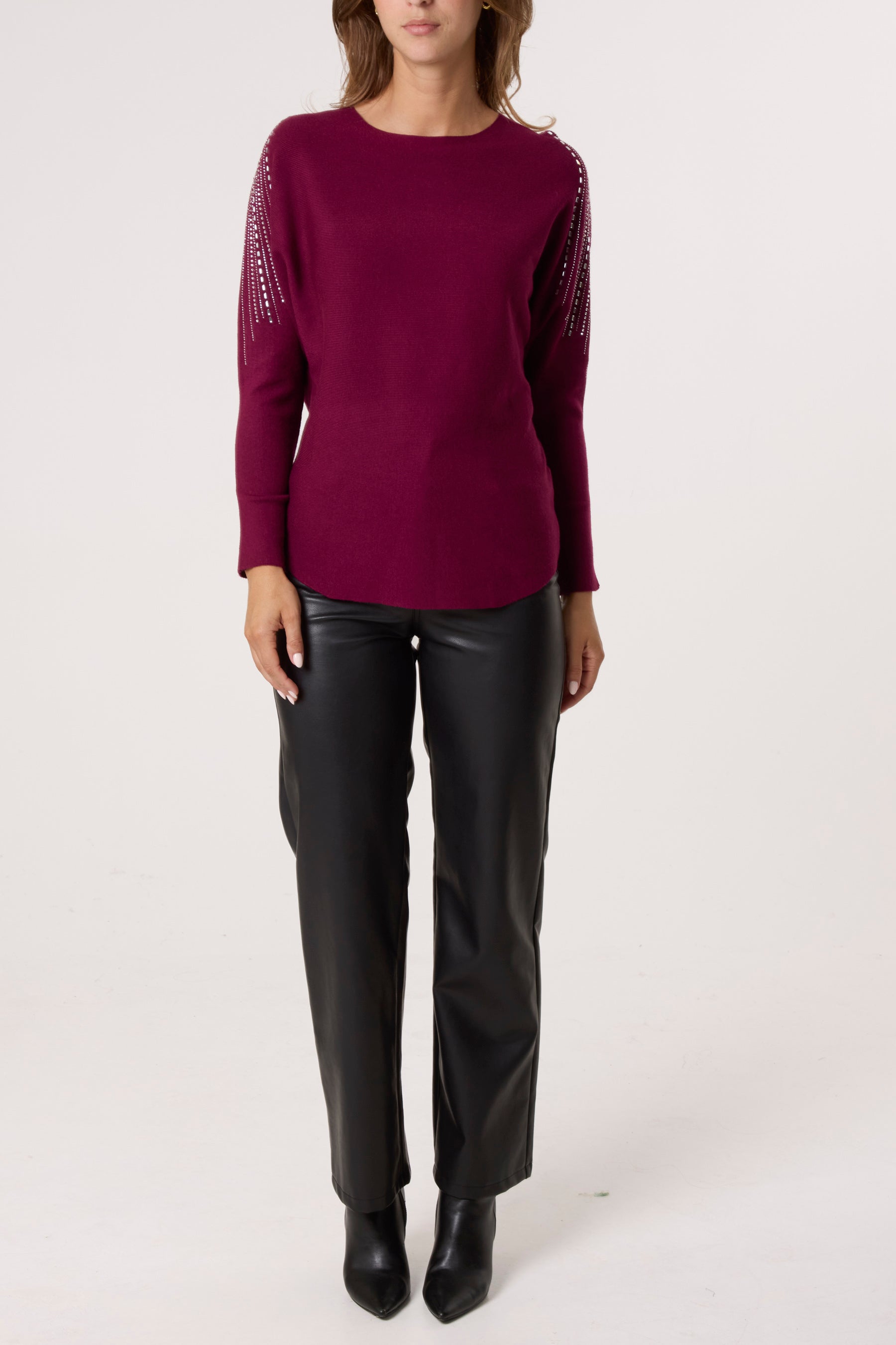 Diamante Sleeve Embellished Jumper