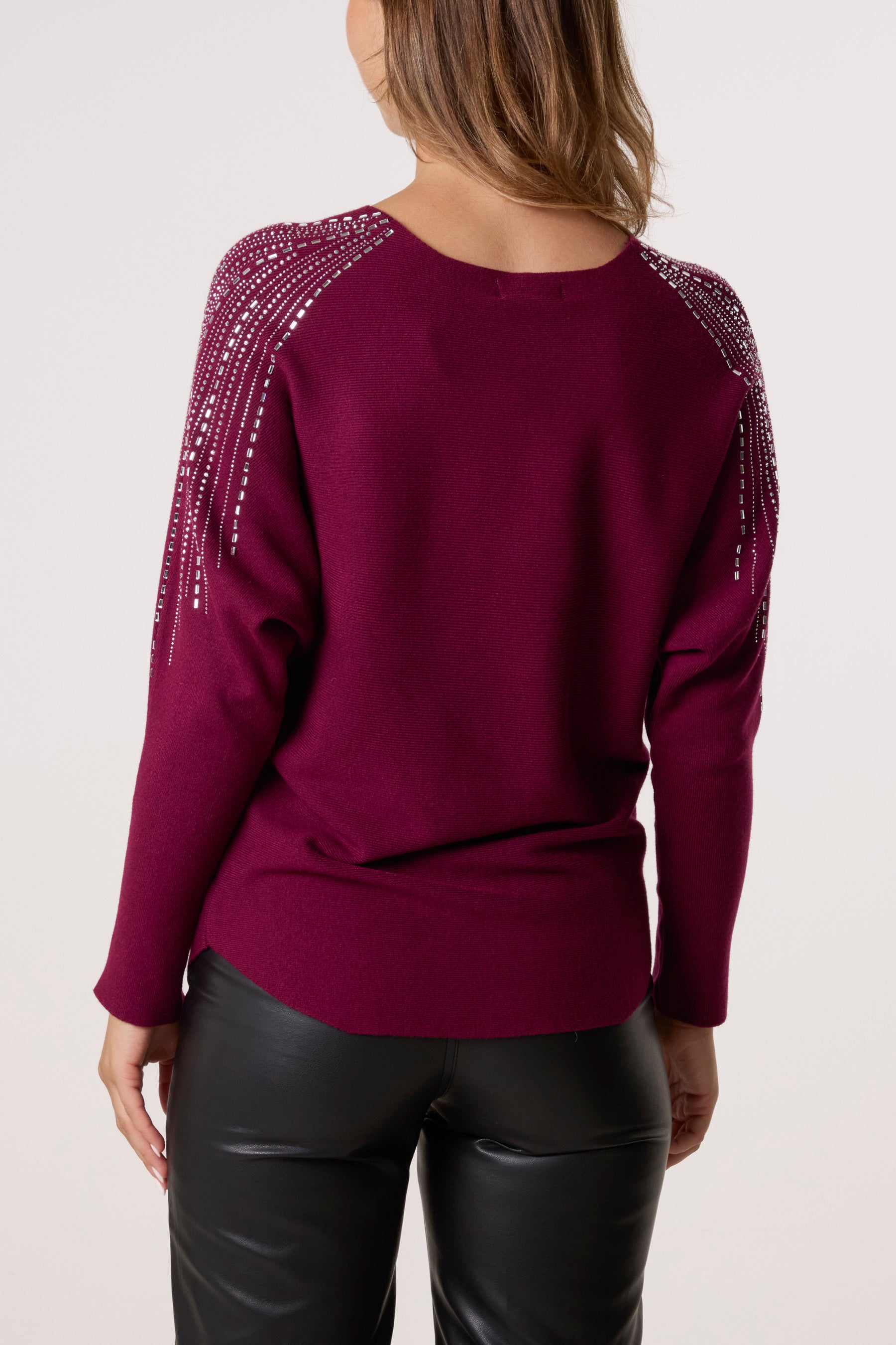 Diamante Sleeve Embellished Jumper