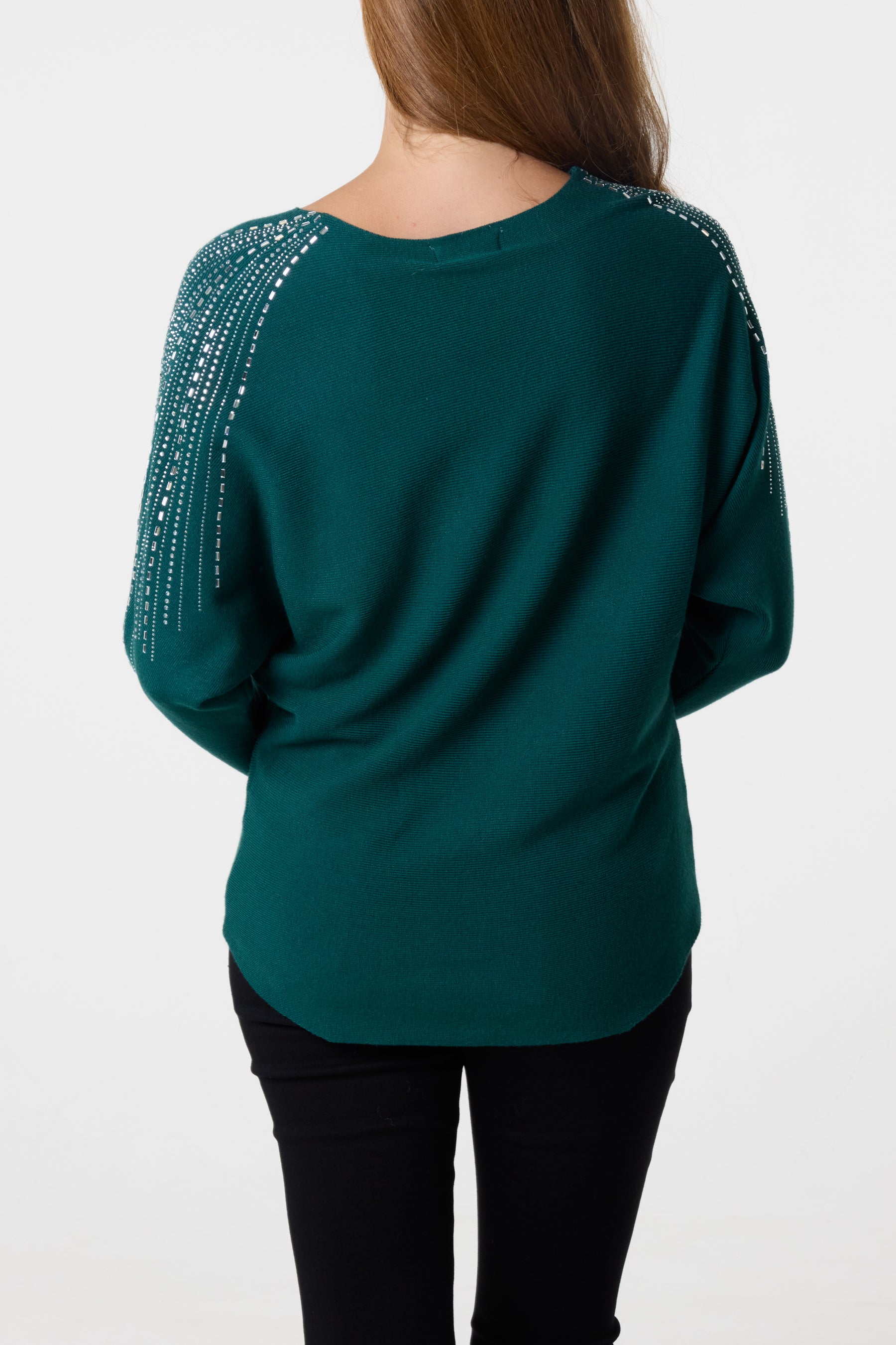 Diamante Sleeve Embellished Jumper