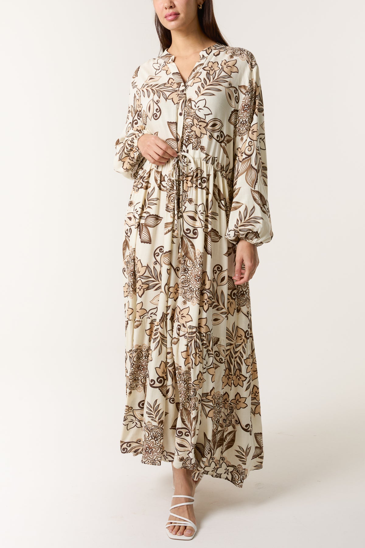 Chintz Floral Tie Waist Maxi Dress