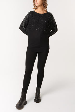Diamante Embellished Batwing Jumper
