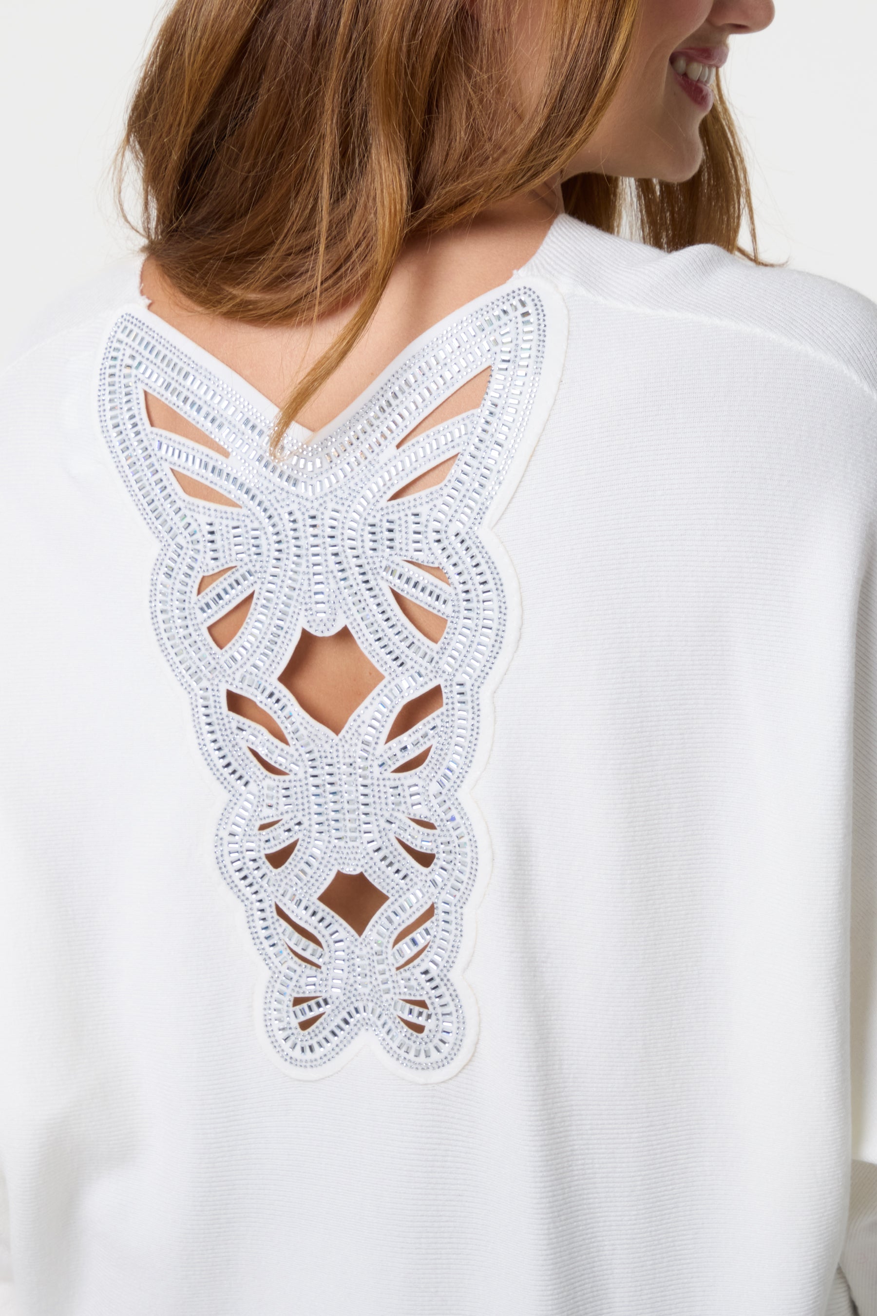 Diamante Butterfly Back Knit Jumper
