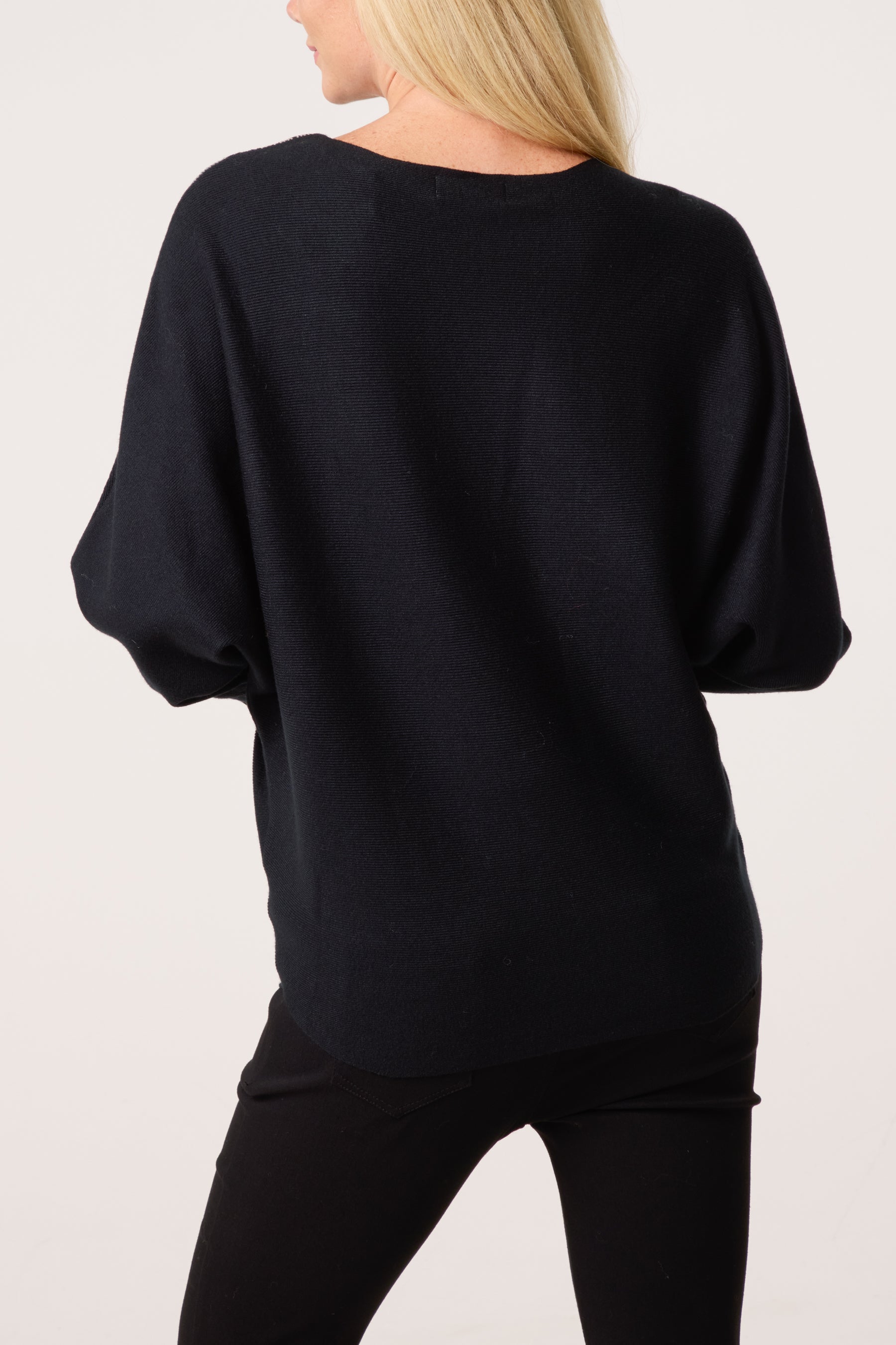 Embellished Spikes Fine Knit Batwing Jumper