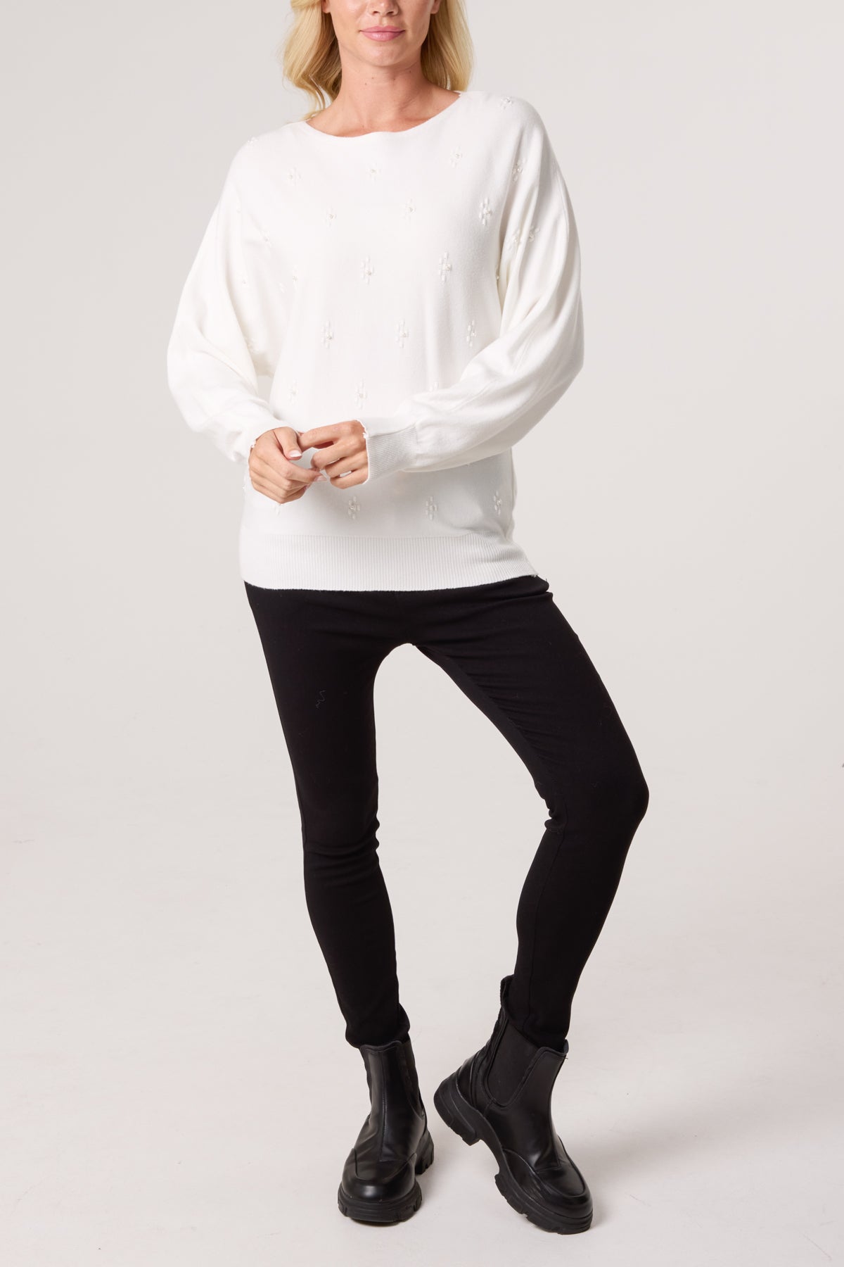 Pearl Embellished Ditsy Floral Jumper