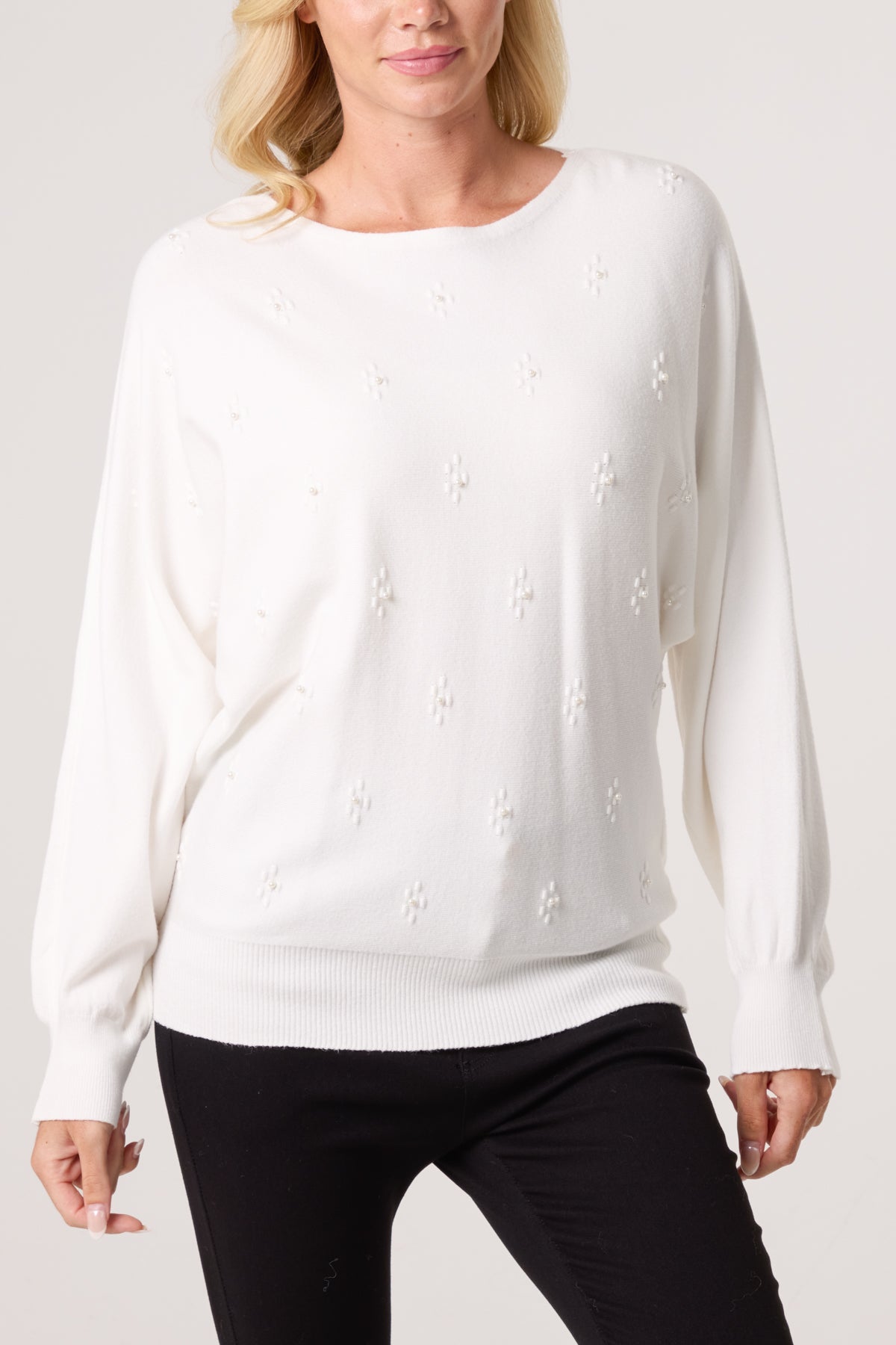 Pearl Embellished Ditsy Floral Jumper