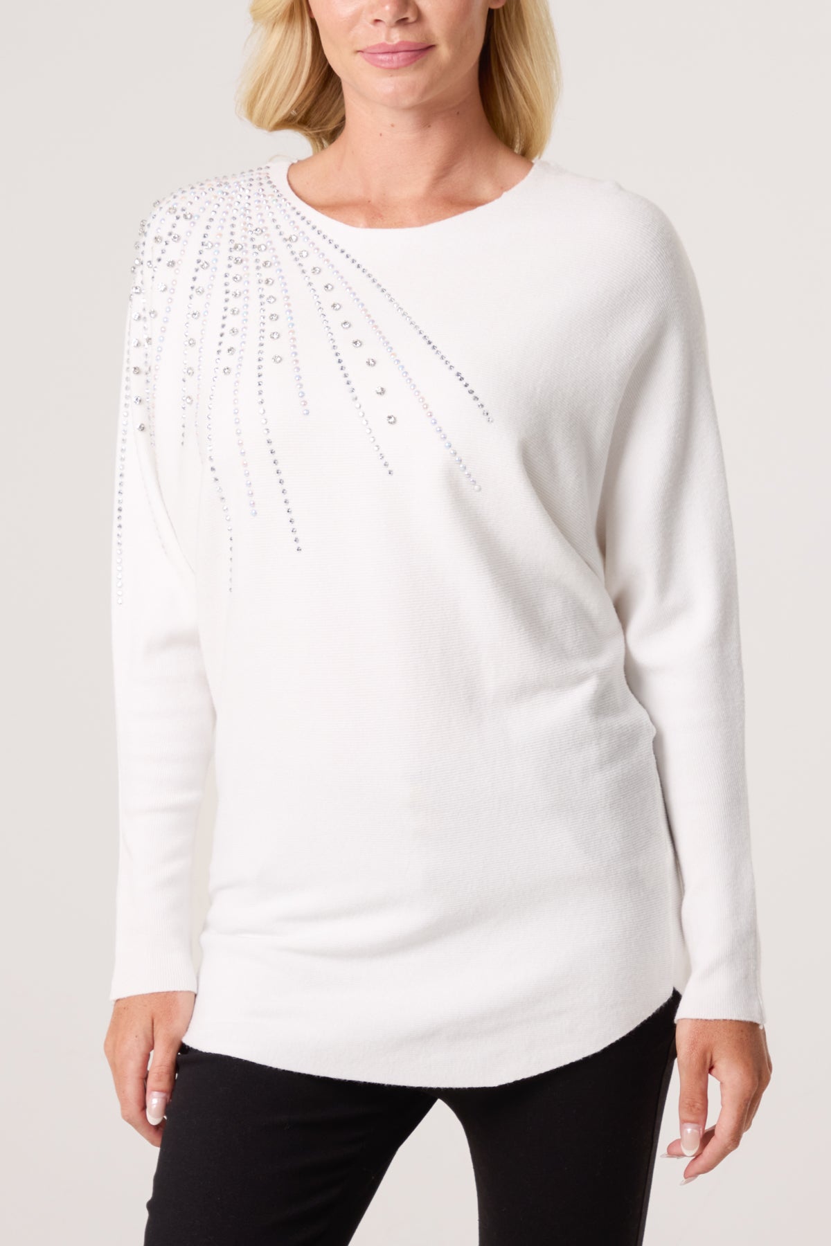 Diamante Embellished Shoulder Jumper