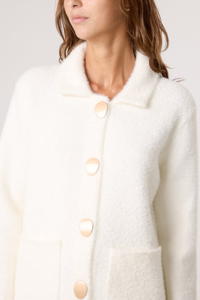 Ivory Soft Classic Collar Overcoat