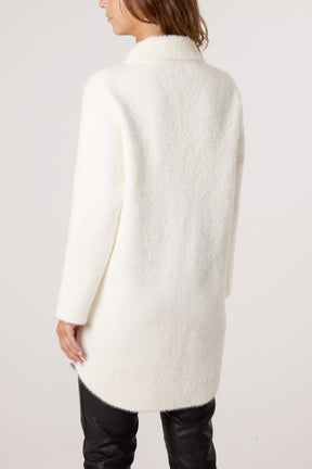 Classic Collar Button Up Knit Coat