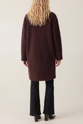 Classic Collar Button Up Knit Coat
