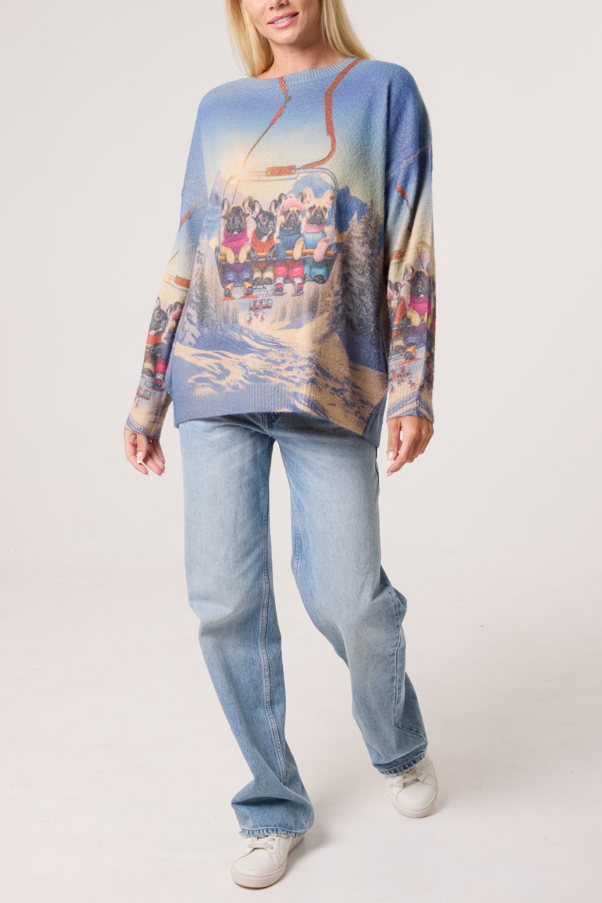 Ski Lift French Bulldog Knit Jumper