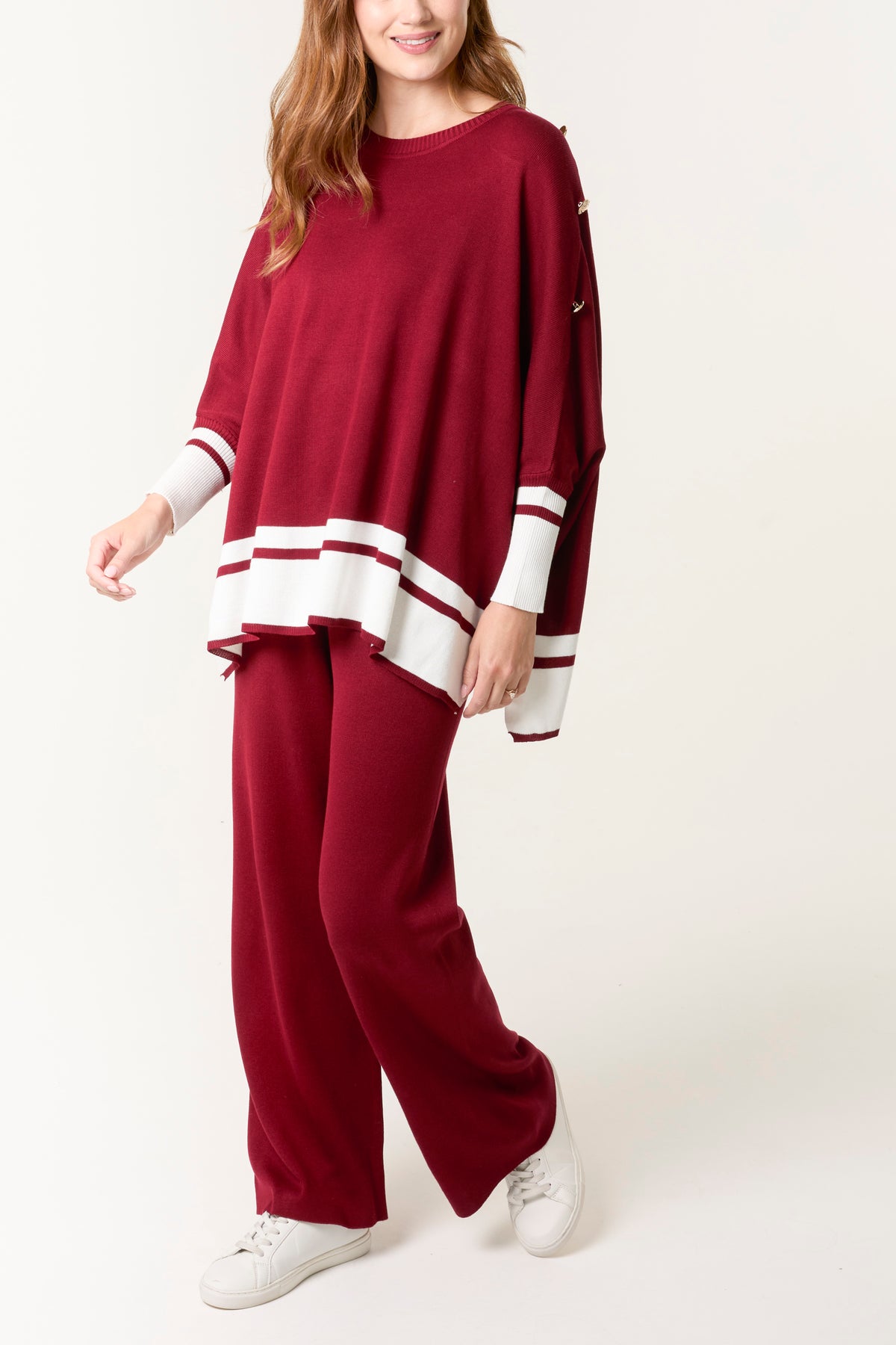 Button Sleeve Border Edge Co-Ord Set