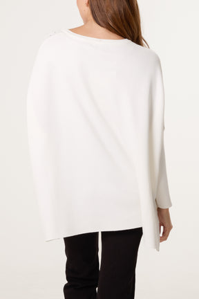 Diamante V-Neck Relaxed Jumper