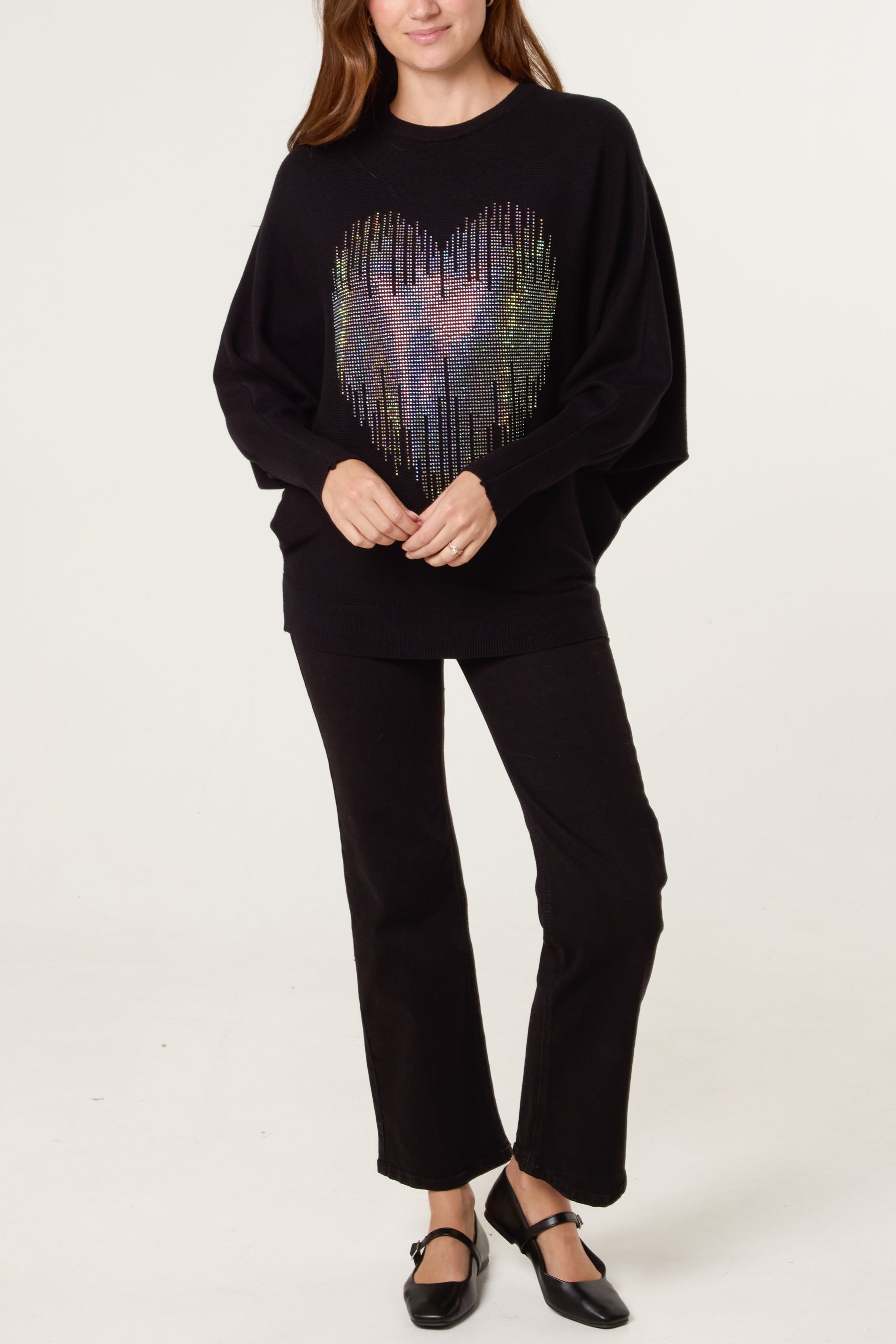 Embellished Heart Design Jumper