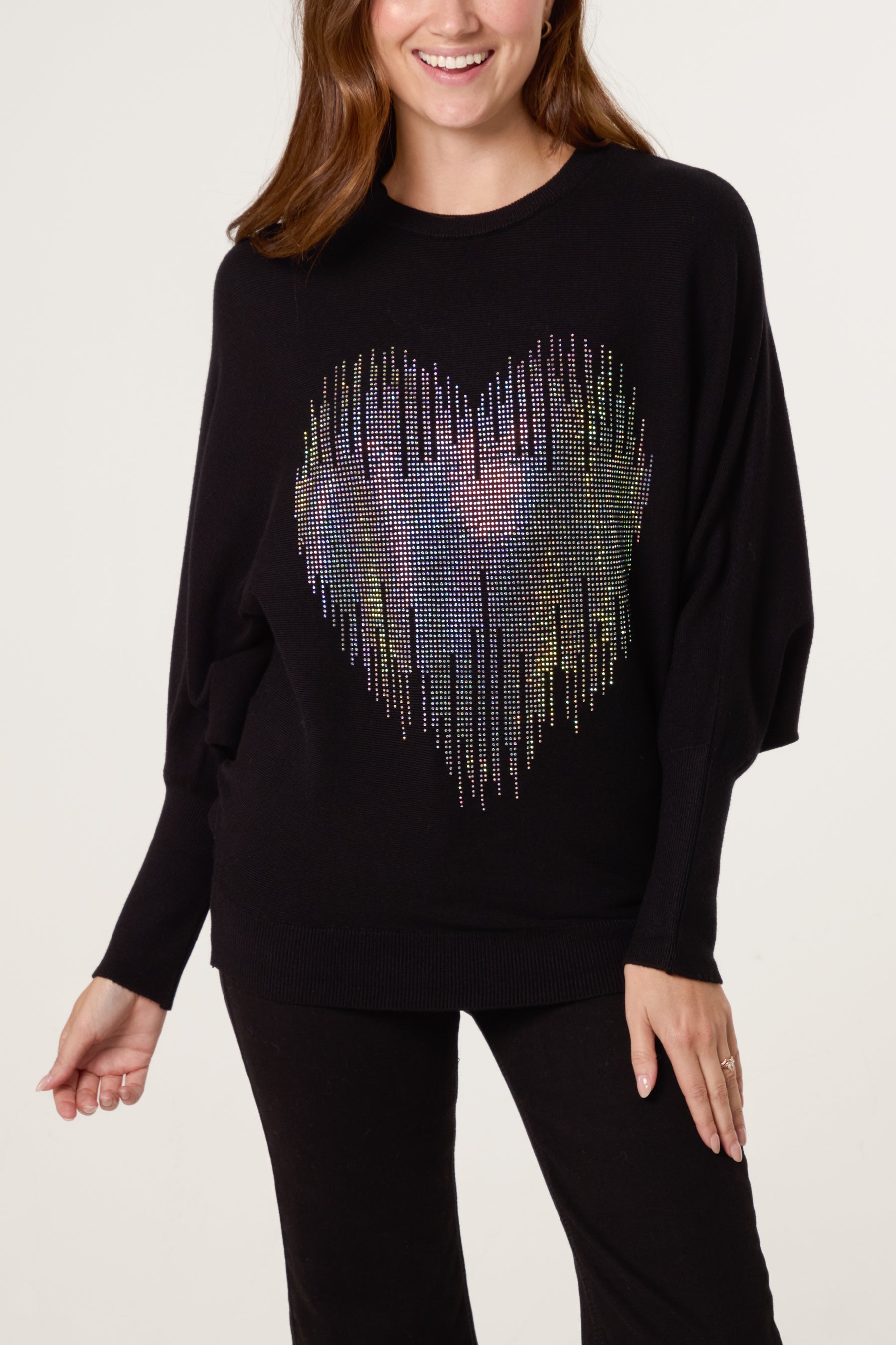 Embellished Heart Design Jumper