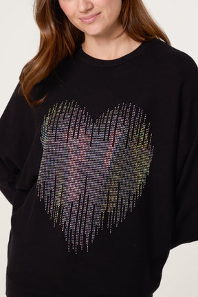 Embellished Heart Design Jumper