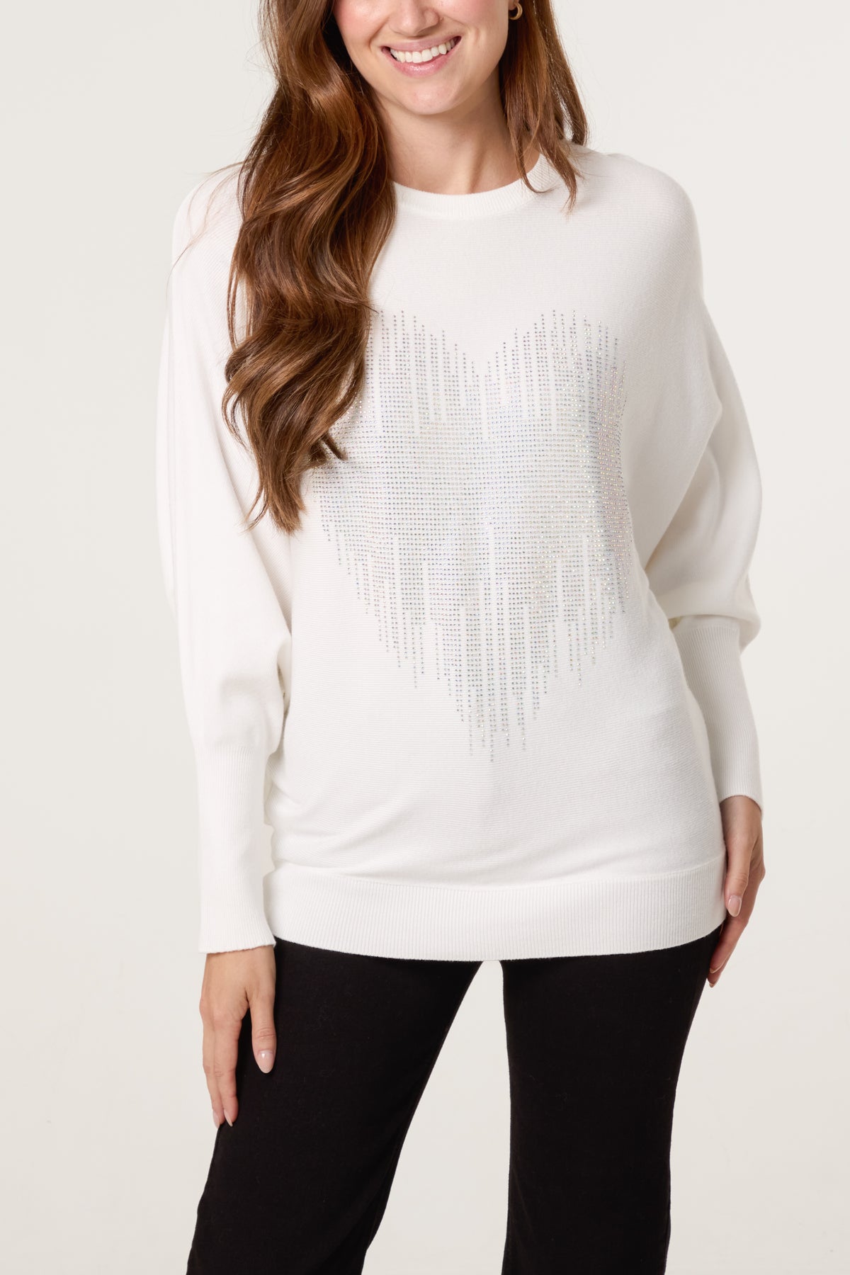 Embellished Heart Design Jumper