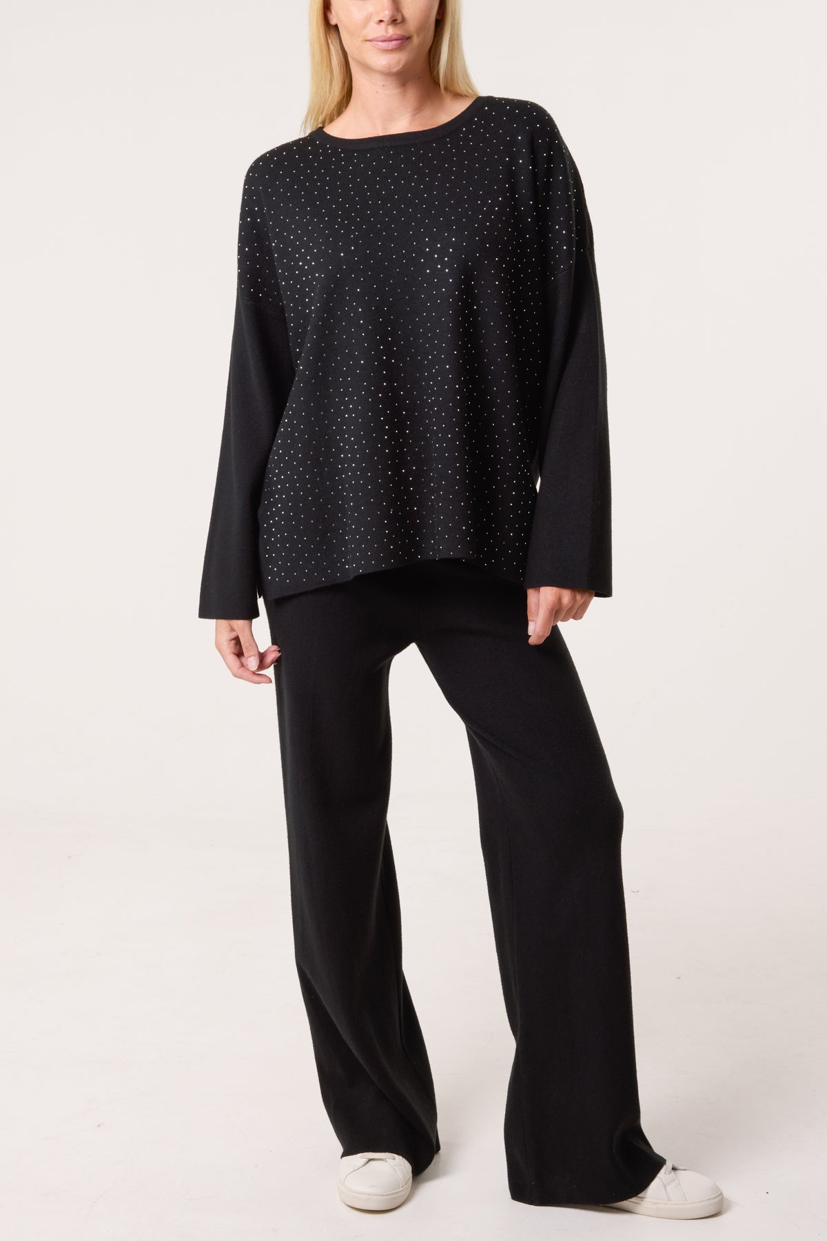 Diamante Knit Jumper & Trousers Set