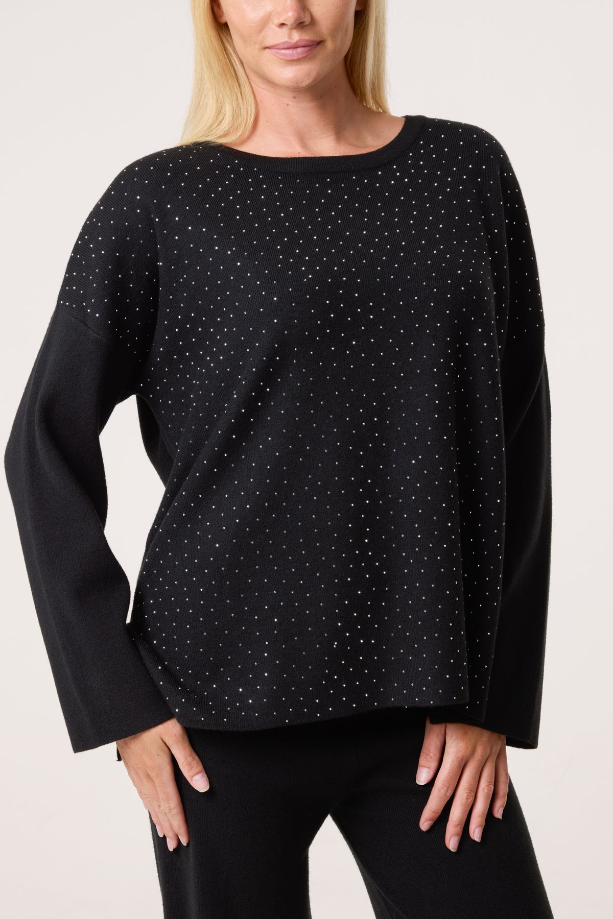 Diamante Knit Jumper & Trousers Set