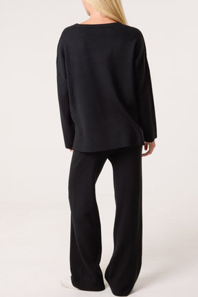 Diamante Knit Jumper & Trousers Set