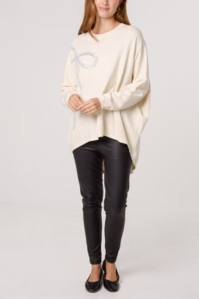 Embellished Bow Crew Neck Jumper