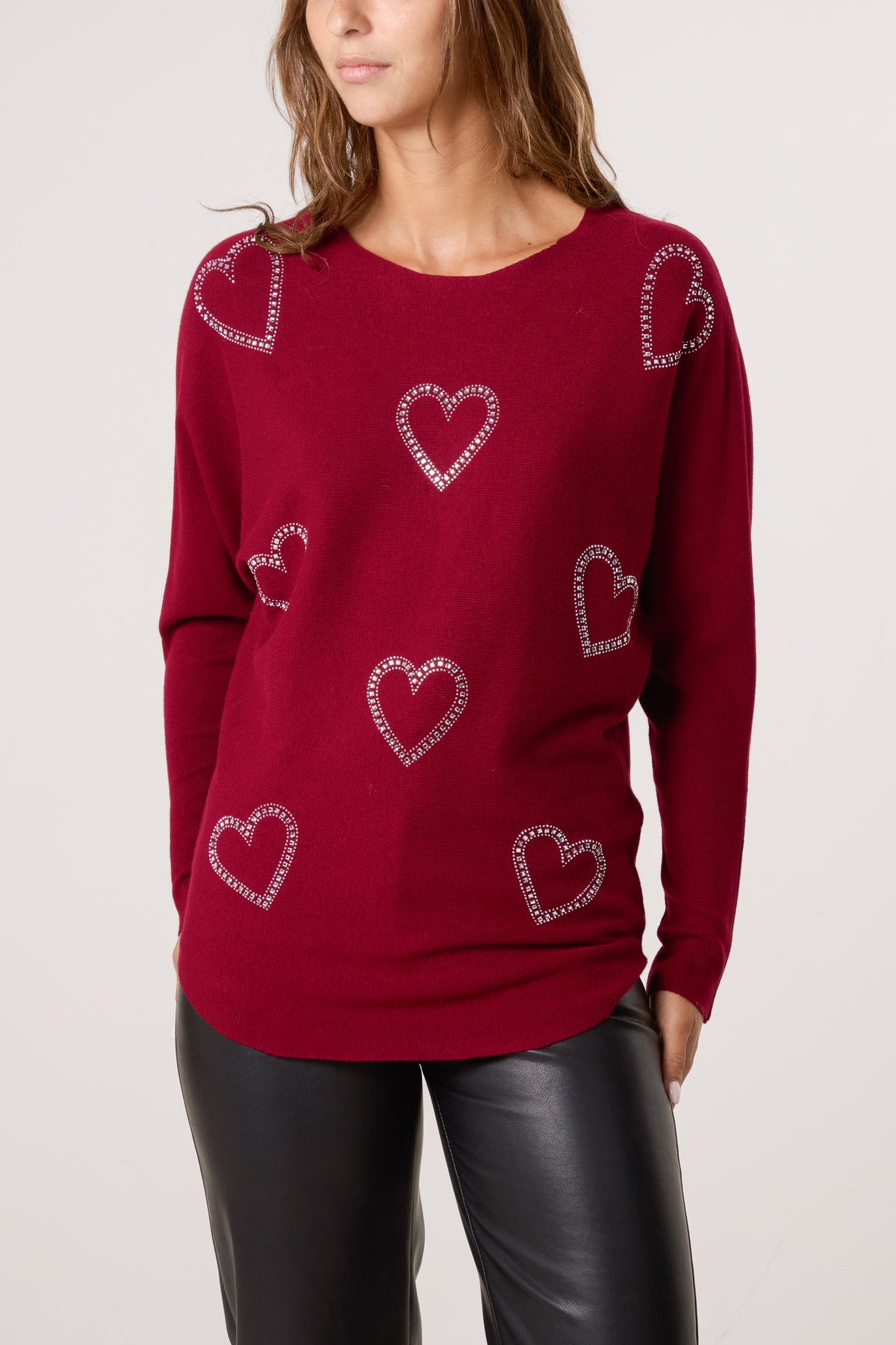 Sequin Heart Fine Knit Jumper
