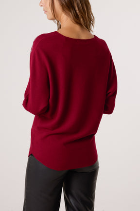 Sequin Heart Fine Knit Jumper