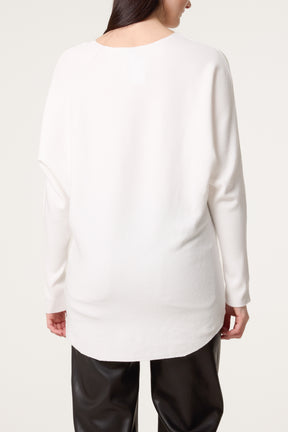 Sequin Heart Fine Knit Jumper