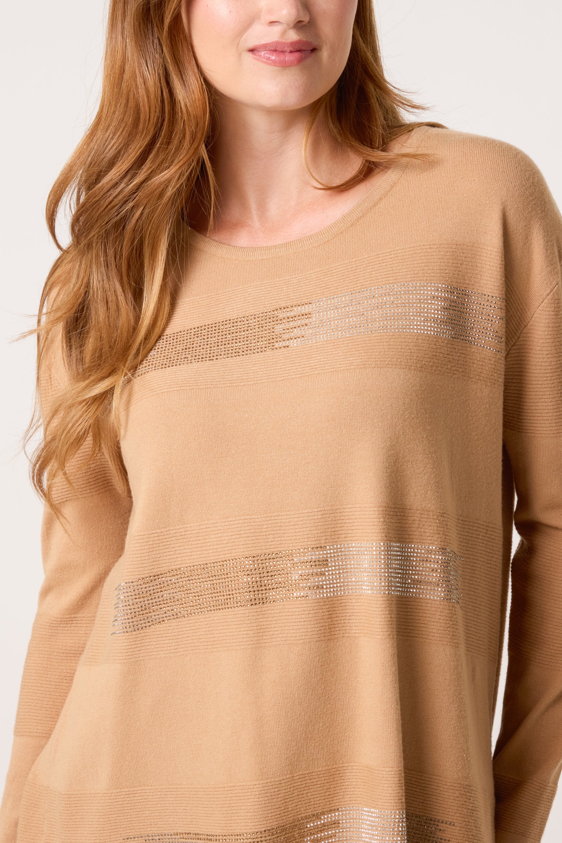 Diamante Blocks Fine Knit Jumper