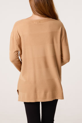 Diamante Blocks Fine Knit Jumper