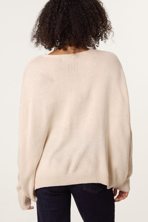 Diamond V-Neck Knit Jumper