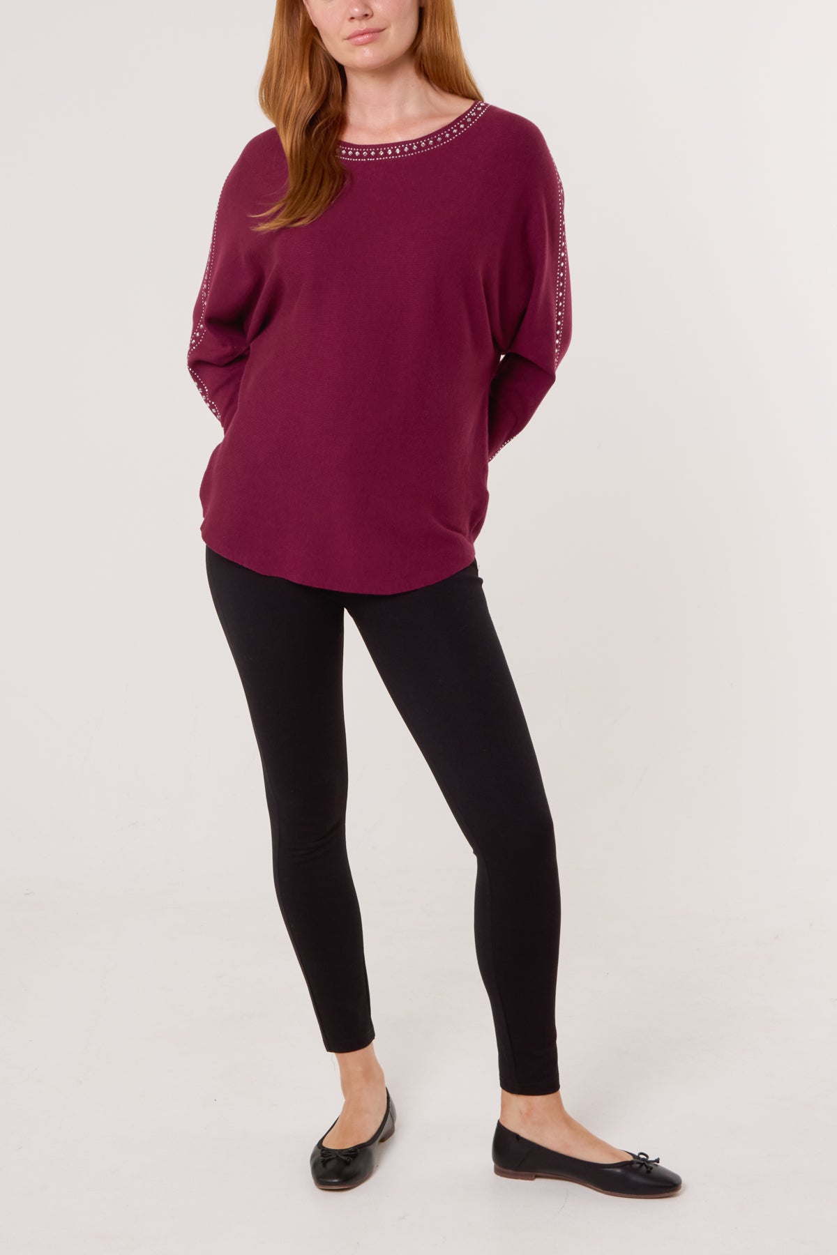Diamante Border Fine Knit Jumper