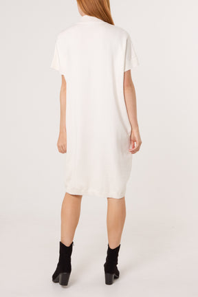 Embroidered Flower High Neck Knit Dress