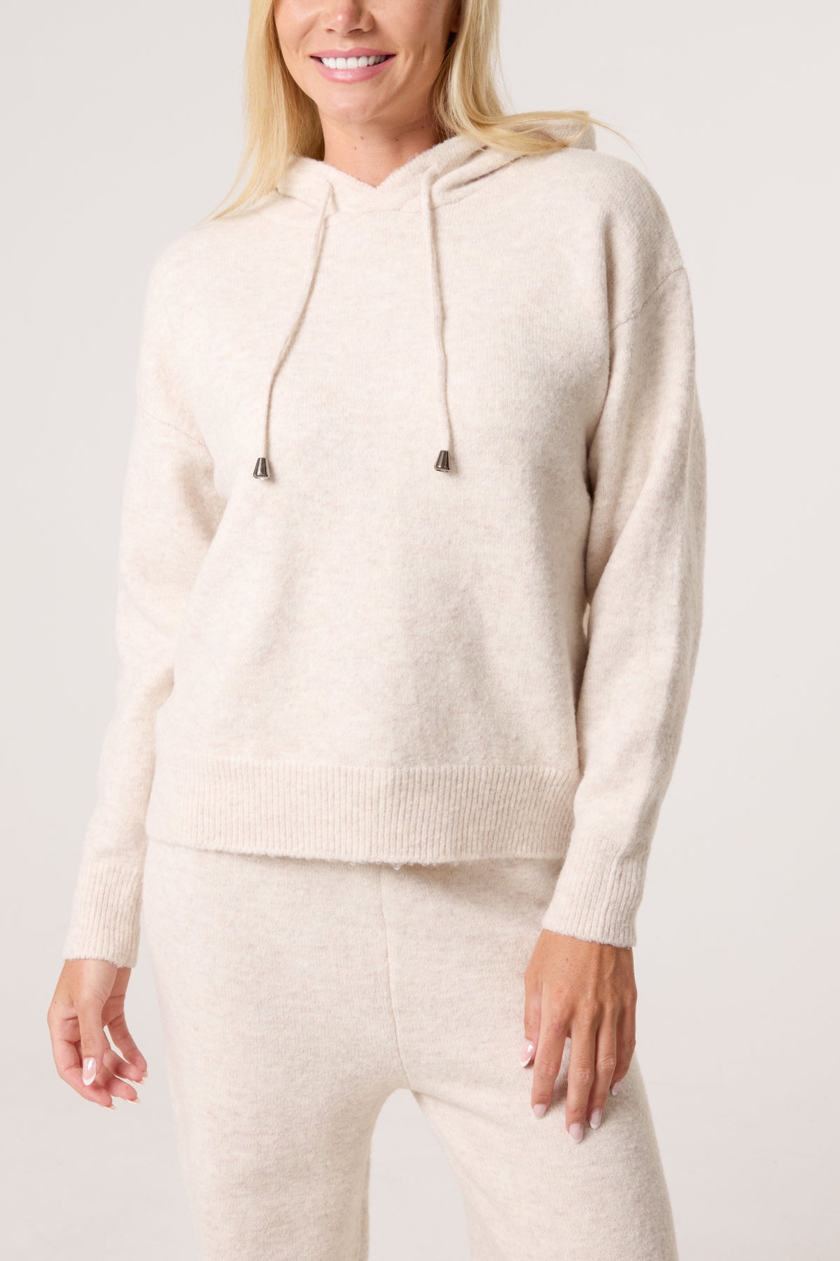 Knitted Hoodie & Wide Leg Trouser Set