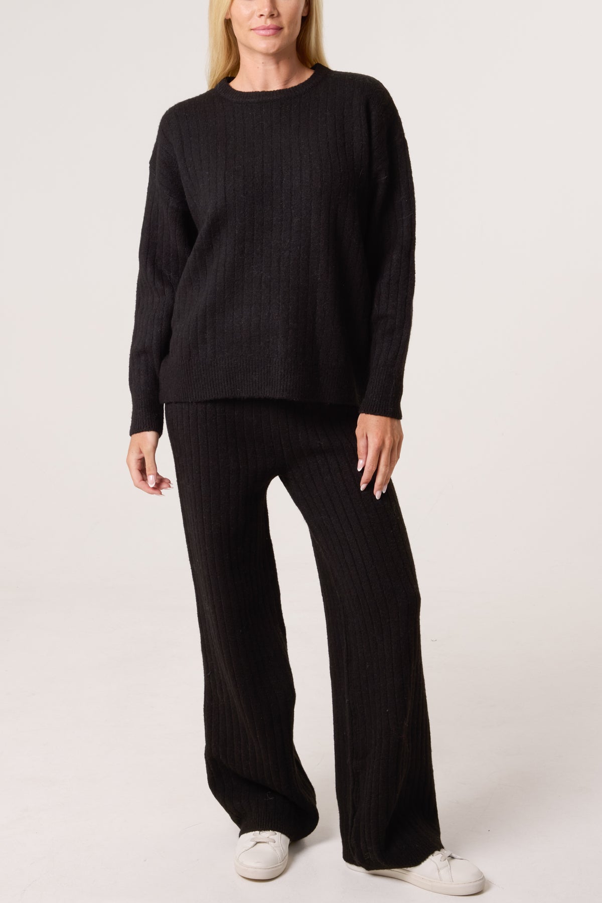 Ribbed Knit Jumper & Trousers Set
